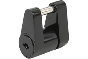 KEENSO Bloqueo del Acoplador del Enganche del Remolque, Bloqueo del Acoplador del Enganche del Remolque Antirrobo de Aleación Zine de 1/4 Pulgadas Negro con 2 Llaves para Remolque RV