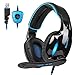 Price comparison product image SADES SA902 USB 7.1 Channel Virtual Stereo Surround Sound Gaming Headset, Over Ear Headphones with Noise Canceling Mic&Revolution Volume Control, LED Lightning for PC/Computer Game/Mac/Laptop(Black)