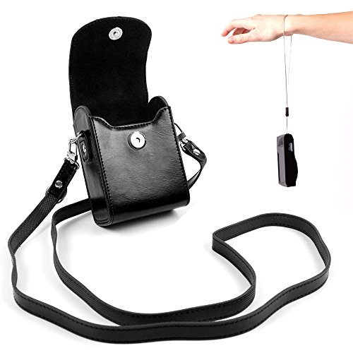 Duragadget Sacoche   tui de Protection pour Appareil Photo Nikon 1J2  Coolpix S9300  S800  L610 et S02 - Aspect Cuir Noir   bandouli  re     dragonne Bonus