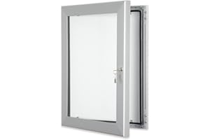 RED17 Poster Case Notice Boards - Outdoor Lockable - Silver - A4