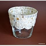 Handgefertigtes Windlicht Perlmutt 11 cm hoch