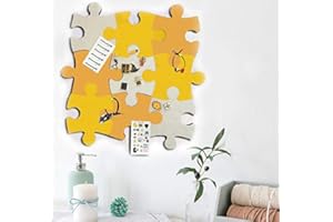 BESER LEE 9 mattonelle in feltro per bacheca in sughero, a forma di puzzle da parete, autoadesive, per tenere foto, promemoria per esporre le foto, gli obiettivi, le note degli obiettivi di disegno, le note