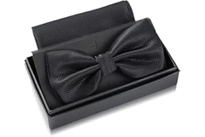 Massi Morino Fliege mit Einstecktuch für Herren Set - Anzug Herrenfliege zur Hochzeit - Verstellbare Schleife