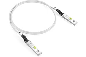 10GTEK [White] 10G SFP+ DAC Cable 0.3-Meter(0.98ft), Twinax SFP+ Cable for Cisco SFP-H10GB-CU30CM, Meraki, Ubiquiti UniFi, D-Link, Supermicro, Netgear, Mikrotik, Open Switches