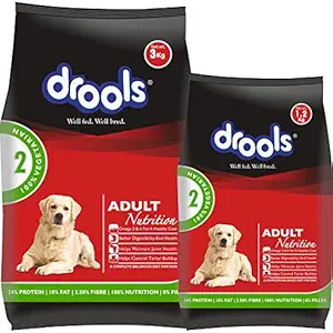 Drools 100% Vegetarian Adult Dry Dog Food, 3 kg + 1.2 kg Free