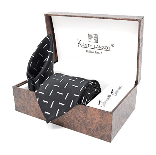KANTH LANGOT Jacquard Tie Pocket Square & Cufflinks Set