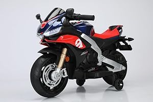 MR J TOYS&MORE Moto per Bambini APRILIA RS-660 Motocicletta Elettrica Ricaricabile 12V Ruote Ausiliari Antiscivolo Luci Fari e Suoni Peso max 30 kg con Marcia Realistico Acceleratore a Pedale (Blu)