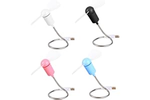 KARELLS 4 PCS Ventolina USB,USB Fan Cooling Cooler,Mini Ventilatore Portatile con cavo flessibile,Ventilatore Con Flessibile a Collo di Cigno