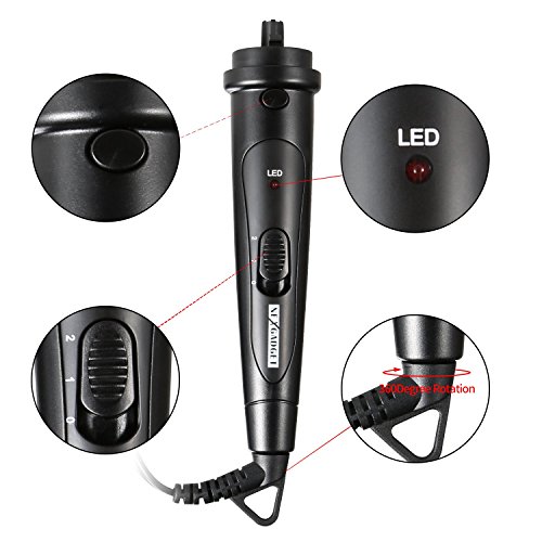 Lockenstab, NexGadget 6 in 1 Multi-Lockenwickler Kit, Austauschbares Multifunktions Lockenwickler Kit, Turmalin Keramik Lockenwickler professionelle Curling Eisenstab, Haar Lockenstab, mit hitzebeständige Handschuhe（Geschenk Set） - 3