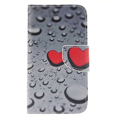 Samsung Galaxy S5 Hülle, BoxTii® Schutzhülle + Frei Hartglas Displayschutzfolie, PU Leder Hülle mit Kartenfächern Magnetverschluss und Ständer Funktion für Samsung Galaxy S5, Kratzfeste Weiche Lederhülle Flip Wallet Ledertasche Wickelfalz Handyhülle mit Silikon Rückschale Case Cover für Samsung Galaxy S5 (#4 Liebe)