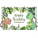 Produktbild Mehofoto Dinosaurier Junge Geburtstag Foto Studio Hintergrund Safari Dschungel Wildgrüne Palmen Blätter Happy Birthday Party Dekoration Banner Hintergrund für Fotografie 17,8 x 152 cm