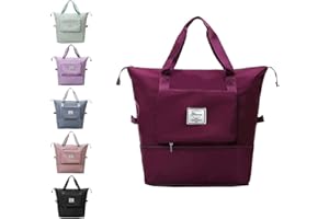 YAMEE Borsa da Viaggio Donna Uomo Regolabile Borsa Sportiva Leggera e Pieghevole Borsa Weekend Grande Borsa Tote Pieghevole Bagaglio Da Indossare Grande Capacità Resistente all'acqua