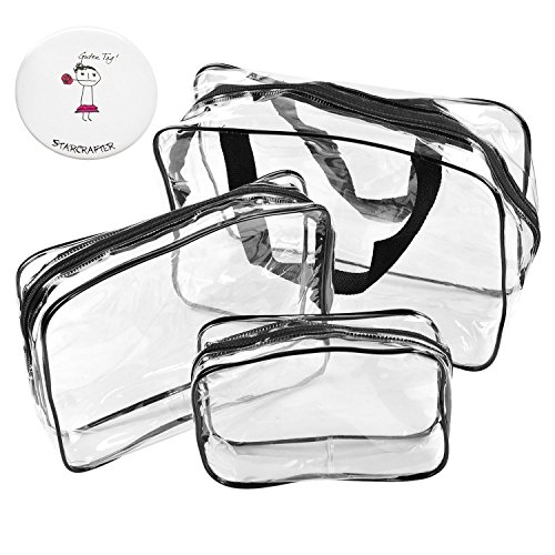 Preisvergleich Produktbild Starcrafter Transparent Kosmetik Reiseset 3-teilig + 1PCS Starcrafter Geschenk