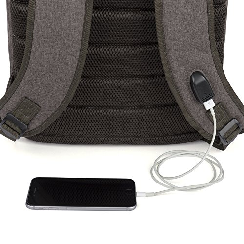 Camden by Mobile Power: Rucksack mit Power Bank zum Aufladen für Smartphone (iPhone, Samsung, BQ…), Tablet oder andere Gerät. Laptopfach (bis 15 Zoll). - 2