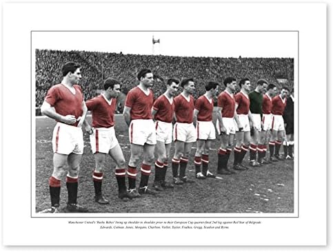 SALE! 20% OFF RRP! THE GALLERY G-0034B DELUXE 16" x 12" EDITION : MANCHESTER UNITED 1958 'THE LAST LINE UP'