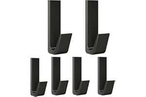 CATTLEBIE kleiderhaken selbstklebend, Hält Bis Zu 20kg, Handtuchhalter ohne Bohren Wandhalterung, selbstklebende Haken für Badezimmer, Handtuch-Mantel-Taschenwandhaken, Aluminium, rostfrei (Schwarz 6 Stück)