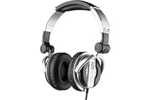 Power Dynamics PH510 Casque DJ, Accessoire Pro, Haute Qualité, Matériel Professionnel, Facile à Transporter, Pilotes 50mm pour SPL Élevés, Adaptateur à Visser 3,5-6,35 mm