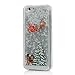 Produktbild iPhone SE Hülle,iPhone 5S Hülle,iPhone 5 Hülle,Irady Weihnachtsbaum Quicksand Glitzer Mode kreatives Design Fließende Flüssigkeit schwimmt Luxus Funkeln transparent für Mädchen Kinder,Silber