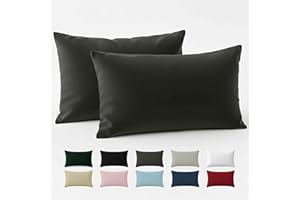 Dreamzie - Poszewka 40x70 Wzmocniona Bawełna (Zestaw 2) - Antracyt - Gęsta tekstura 57 Nitków/cm² - Poszewki na poduszki 40 x 70 cm - Poszewka na poduszkę 40x70 Certyfikat Oeko Tex