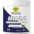 Muscle Asylum Bcaa Powder – 0g Sugar Pre/Post & Intra Workout Muscle Recovery Drink with Amino Acids (Blue razz) - 3g of BCAAs With Nootropics Matrix for Men & Women – (25 Servings)