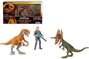 Jurassic World Chaos Theory Ben Escape Pack de figurines 9,5 cm avec dinosaures et blaster, série Netflix