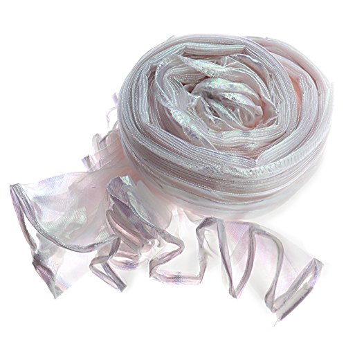 Preisvergleich Produktbild Bauchtanzschleier Flügel Fasching Karneval Samba Tuch Halbrundtuch Weiß