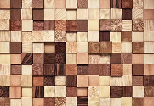 Komar 8–978 368 x 254 cm Lumbercheck Wandbild Tapete – Braun (8-teilig)