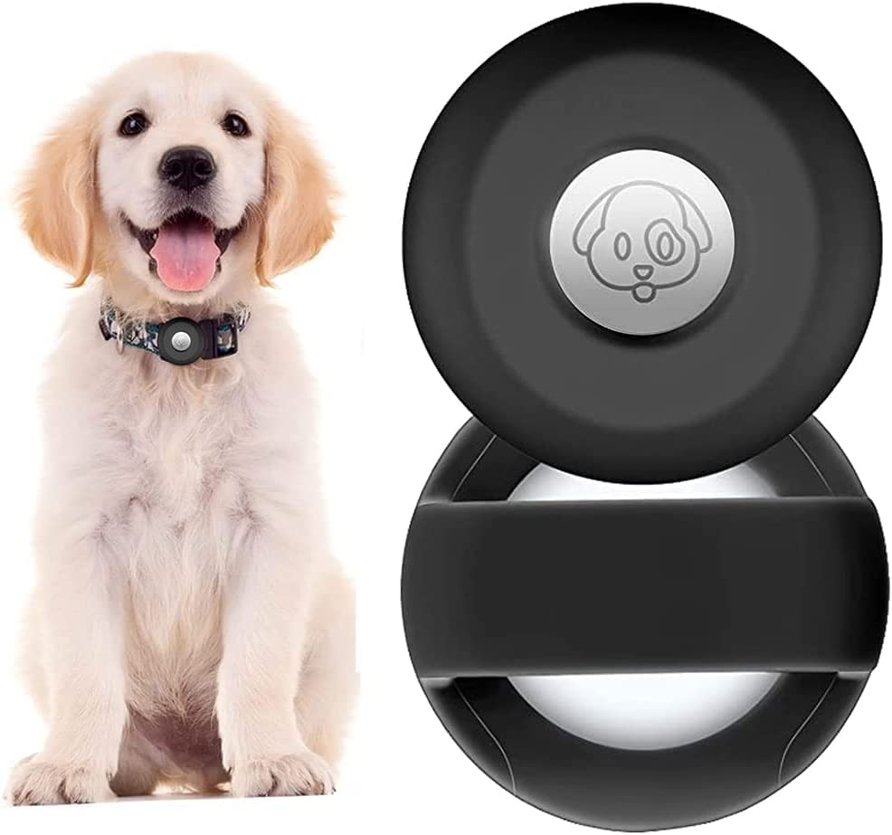 PKQTOP Funda de Silicona para Apple Airtag,Funda de Compatible para Airtag Pet Collar, Carcasa Protectora para Perro Gato Collar - 1
