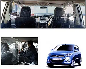 WolkomHome Isolation Partition Curtain & Protective Transparent PVC Car Safe Protector Full Rear Side Divider Film for Hyundai I10 Type-2 New