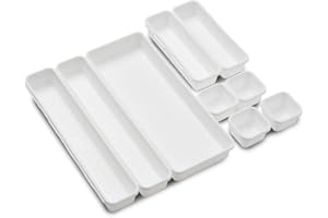 madesmart Value 9-Piece Interlocking Bin Pack | VALUE COLLECTION | Customizable Multi-Purpose Storage | Durable | Easy to Clean | BPA-Free, White