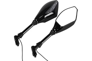 HANSWDEU 2 x Motorcycle LED Turn Signal Mirrors for Road Motorcycle Cruiser Scooter 10mm 8mm