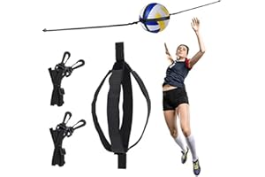 Tobefore Volleyball Spike Trainer for Beginners - Flexible Volleyball Training Equipment Aid with Adjustable Belt for Solo Practice, Serving & Hitting Drills (Nylon, Black)