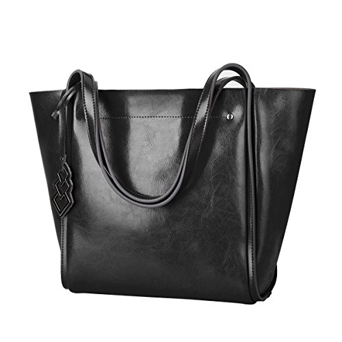 S-ZONE Frauen Echtes Leder Tote Umh  ngetasche Handtasche