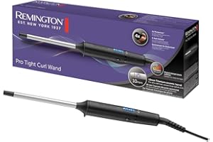 ‎REMINGTON Remington Lockenstab kleine Locken [10mm] Mini Pro Digital (4-facher Schutz, antistatische Keramik-Turmalin-Beschichtung) LCD-Display 130-220°C, Spirallocken dünn & enge Afro Locken, CI6X10