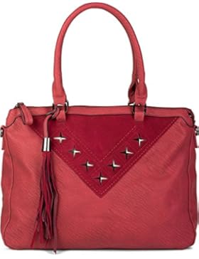 [Gesponsert]styleBREAKER Shopper Tasche mit Metall-Cutout in Stern Form und Quaste, Schultertasche, Umhängetasche, Handtasche...