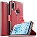 Produktbild KuGi Wiko View 2 pro Hülle, Wiko View 2 pro Wallet Case, Brieftasche Case Hülle PU Kunstleder Flip Case mit Standfunktion Kartenfächer und Bargeld für Wiko View 2 pro smartphone.Rot
