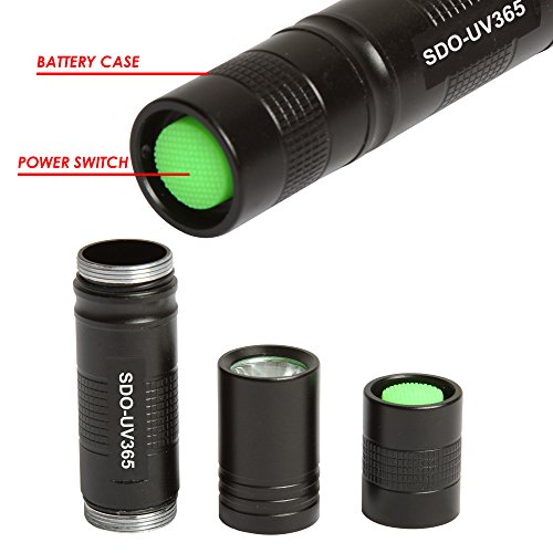 Sidiou Group 5w UV365 nm Taschenlampe Mini Straight Taschenlampe UV LED Ultraviolett Taschenlampe (Kit) (UV365) - 4