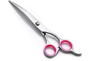 DONGKER MEROURII 6 Pulgadas, Acero Inoxidable, Tijeras Curvas para Mascotas, Tijeras para Cortar EI Pelo para Perros y Gatos, Tijeras para Peluquería, Tijeras Curvas Arriba/Abajo