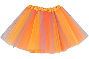 DUFAMQI Tutu Falda de Mujer Falda de Tul 50's Mini Ballet 3 Capas Accesorios de Vestimenta de Baile Niñas para Vestirse Disfraces Danza Carnaval Halloween Navidad