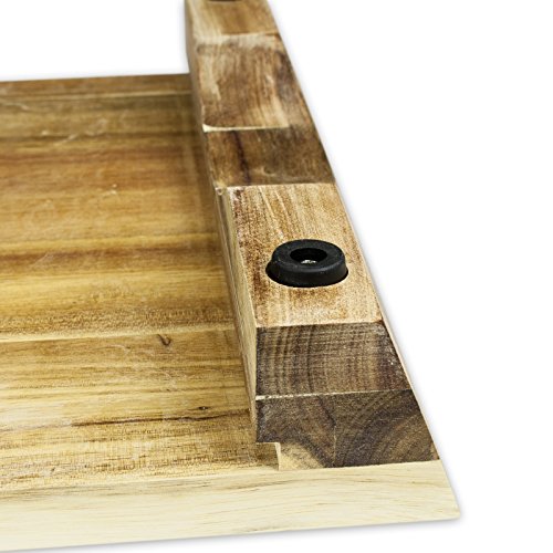 cleenbo Schneidbrett „STYLE acacia“ Profi Küchenbrett aus geölter Akazie mit verschiebbarer Gastronorm Edelstahl Auffangschale (GN) 1/2, Board Maße: 420 x 290 x 60 mm - 5