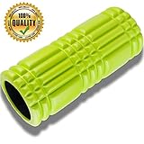 Premium Exercise Foam Roller 13 x 5.5 Inches Perfect for Deep Tissue Massage and Myofascial Release - Ideal for Muscle Pain Relief - Grid Design for Trigger Point Therapy - Includes FREE Exercise Guide
