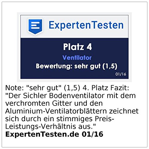Sichler Haushaltsgeräte Vollmetall-Bodenventilator VT-341.B, 105 W, 45 cm - 4