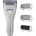 Lifelong Callus Remover for Feet | 1 Year Warranty | Foot Scrubber for Dead Skin, 3 Changeable Roller Heads, Foot Scrubber, Feet Dead Skin Remover, Pedicure Machine with Adapter (LLPCW208, Grey)