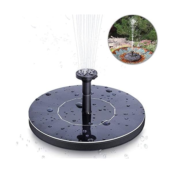Yardwe Pompa Fontana Solare 7V 1.4W Solare Pompa laghetto da Giardino Pompa Acqua Pompe per Fontane da Giardino per…