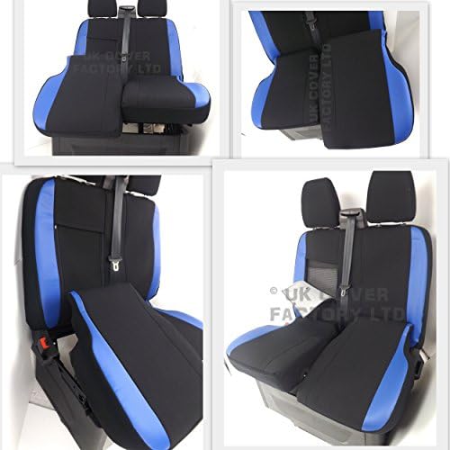 UK Cover Factory FTC- SPORTS TRIM BLUE Seat Cover- Blue Pvc Leather Trims- Arm Rest Cover + Tray Access + Twin Storage Access