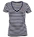 Produktbild Ralph Lauren Polo Damen V-Neck Shirt T-Shirt Dunkelblau Gestreift Größe M