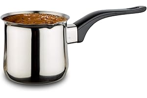 NAVA Acer Turkish Coffee Pot 500ml, Modern Cezve Briki Stainless Steel Stovetop Coffee Maker, Ergonomic Heat Resistant Handle, Milk Pot and Coffee Warmer