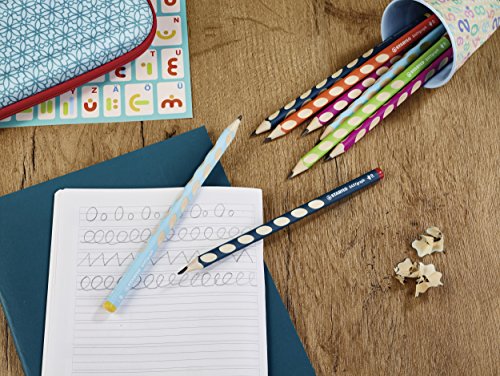 STABILO 322/04-HB „EASYgraph“ Dreikant-Bleistift für Rechtshänder, Härtegrad HB, 12er Pack, grün - 3