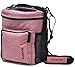Produktbild FoolsGold Pro leicht tragen Dual Slot stricken tasche für Wolle und Garne mit 2 Veranstalter Abschnitte und Reißverschluss Tasche - Rosa