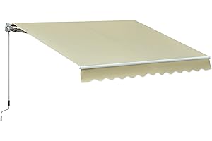 Outsunny Tenda da Sole per Esterno 3x2.5m Regolazione con Manovella, in Alluminio e Poliestere, Beige